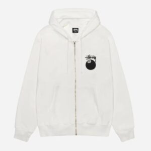 8 BALL WHITE ZIP HOODIE