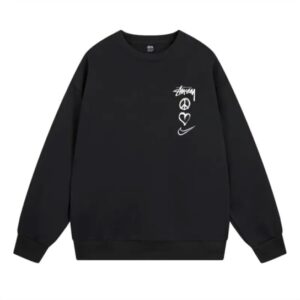 Nike x Stussy Peace Love Swoosh Crew Black