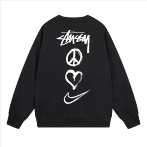 Nike x Stussy Peace Love Swoosh Crew Black