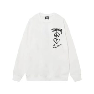 Nike x Stussy Peace Love Swoosh Crew White