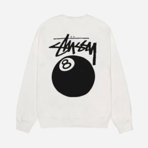 STUSSY 8 BALL White CREW