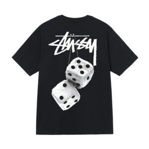 STUSSY FUZZY DICE TEE BLACK