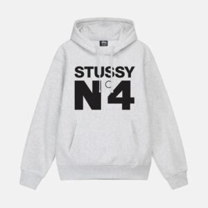 STUSSY NO.4 HOODIE GREY