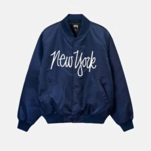 STUSSY NY CHAPTER SATIN VARSITY JACKET