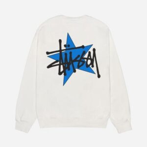 STÜSSY STAR CREW WHITE