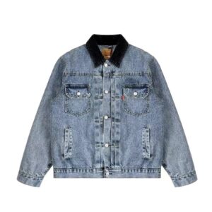 STUSSY X LEVI EMBOSSED DENIM JACKET