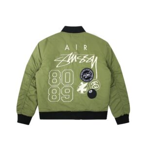 STUSSY X NIKE VARSITY JACKET GREEN