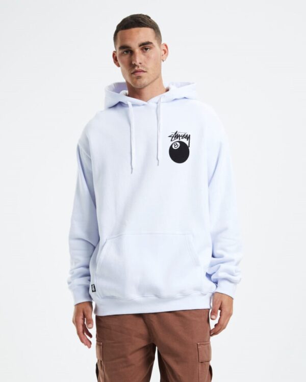 Stussy 8 Ball Hoodie White