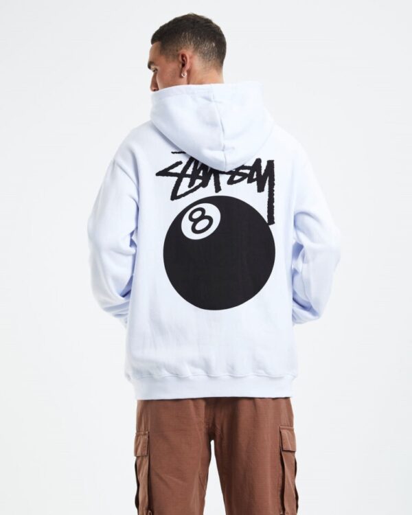 Stussy 8 Ball Hoodie White