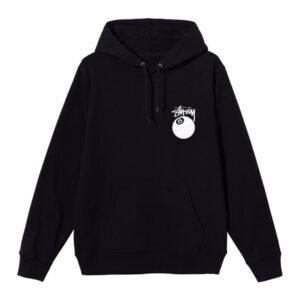 White 8 Ball Black Hoodie