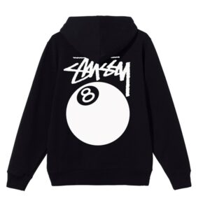 White 8 Ball Black Hoodie